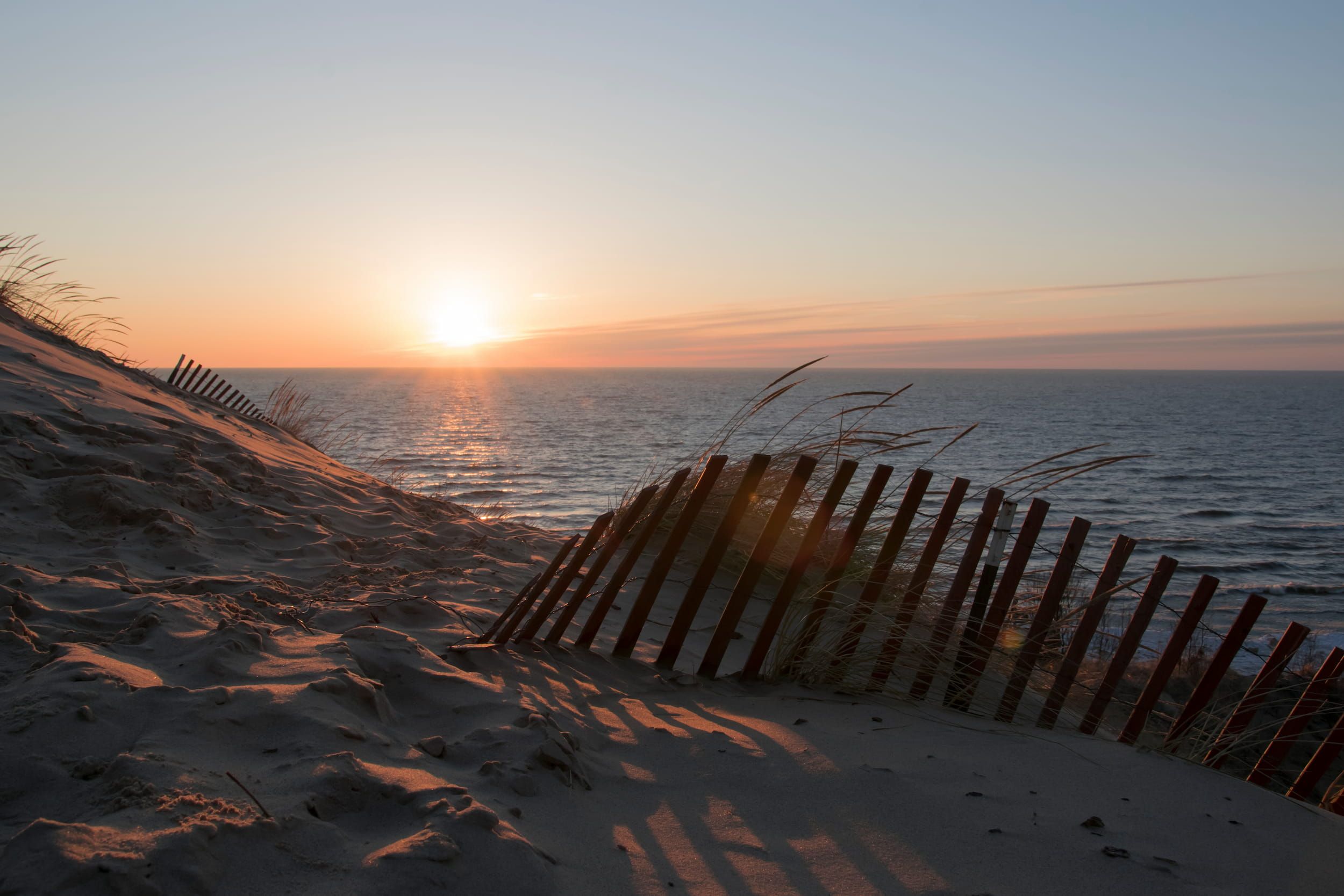 beach sunset at the top of the Holland dunes