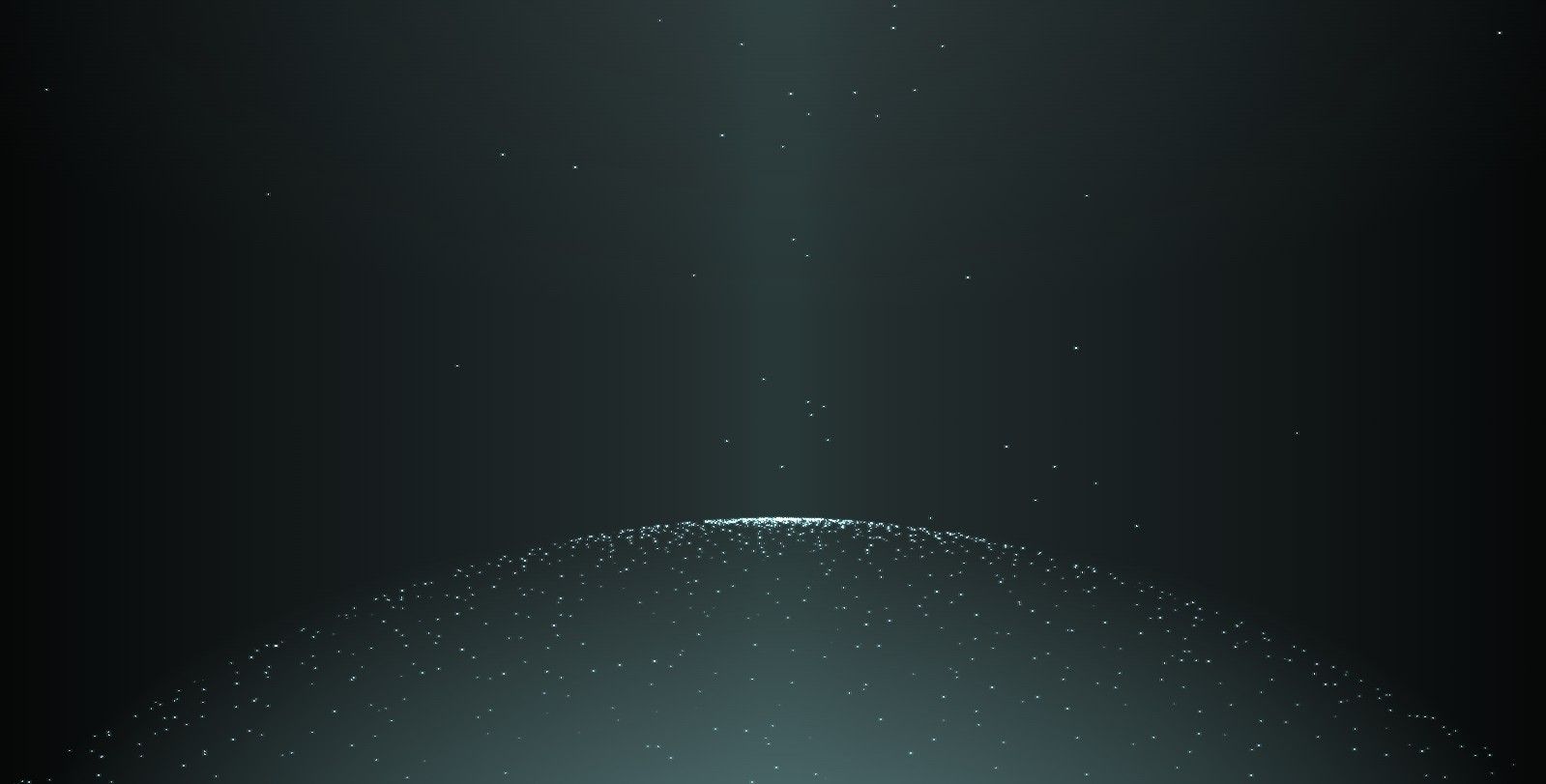 A spinning globe animation created with dynamic, falling pixels